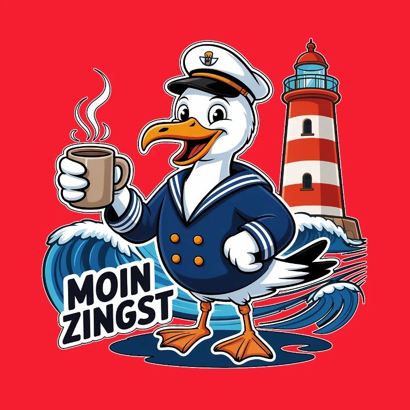 Moin Zingst – Maritime Möwe Küsten Humor