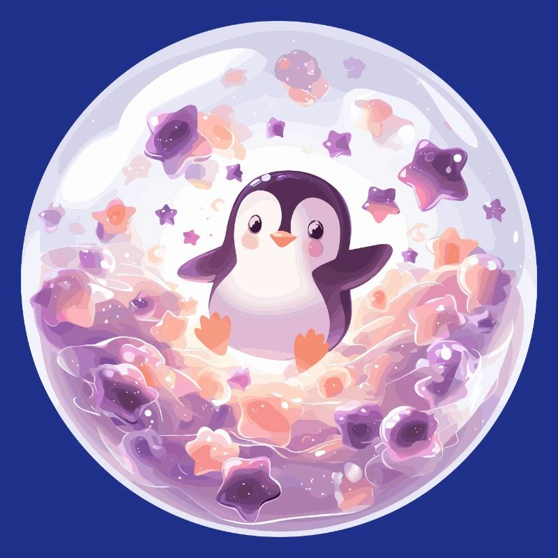 Pingouin dans la boule de bulle