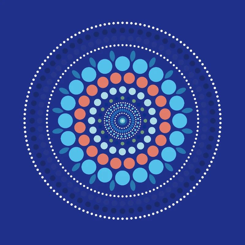 Blue Gradient Dot Mandala