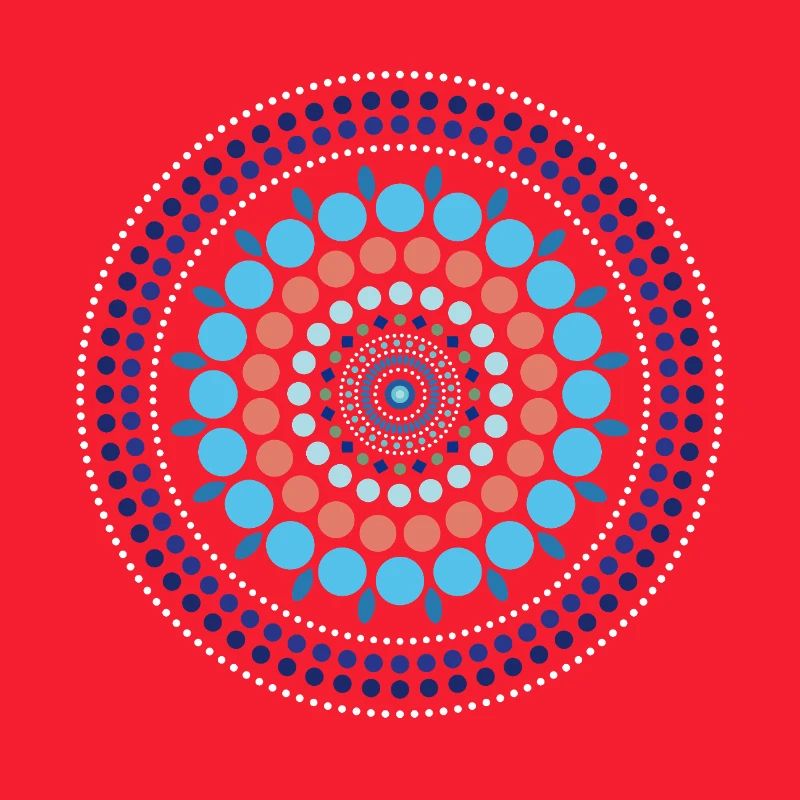 Blue Gradient Dot Mandala