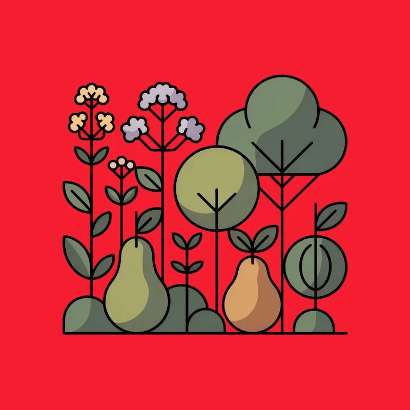 Abstract Fruit Garden