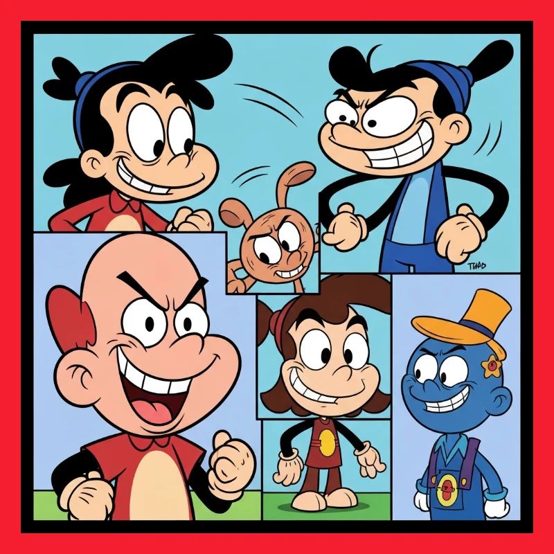 Retro Multicolor Comics Collage