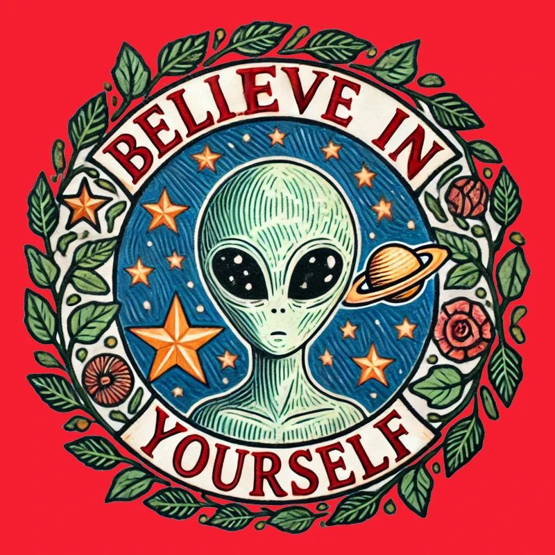 Believe In Yourself Alien Space Circle