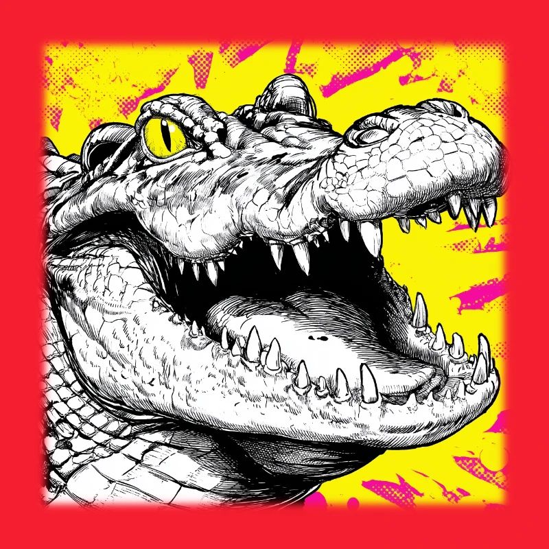 Crocodile Sketch – Urban Graffiti Style Design