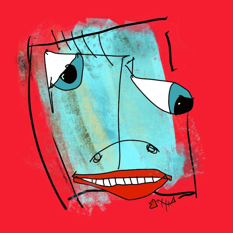 Abstraktes Gesichtsdesign Aquarell