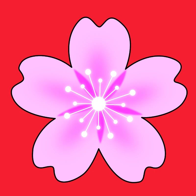 Pink flower with neon rays