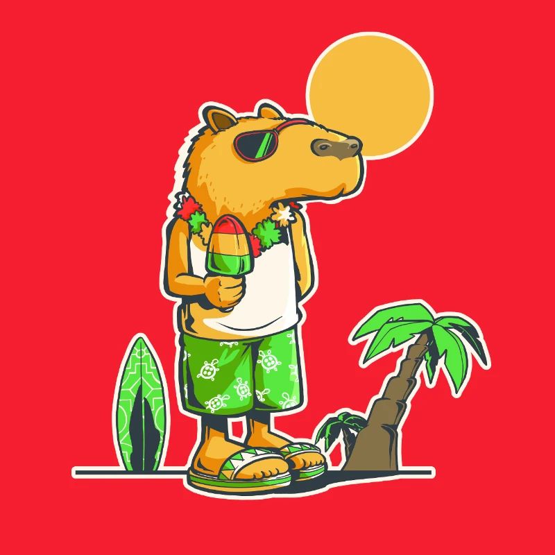 Capybara à la plage