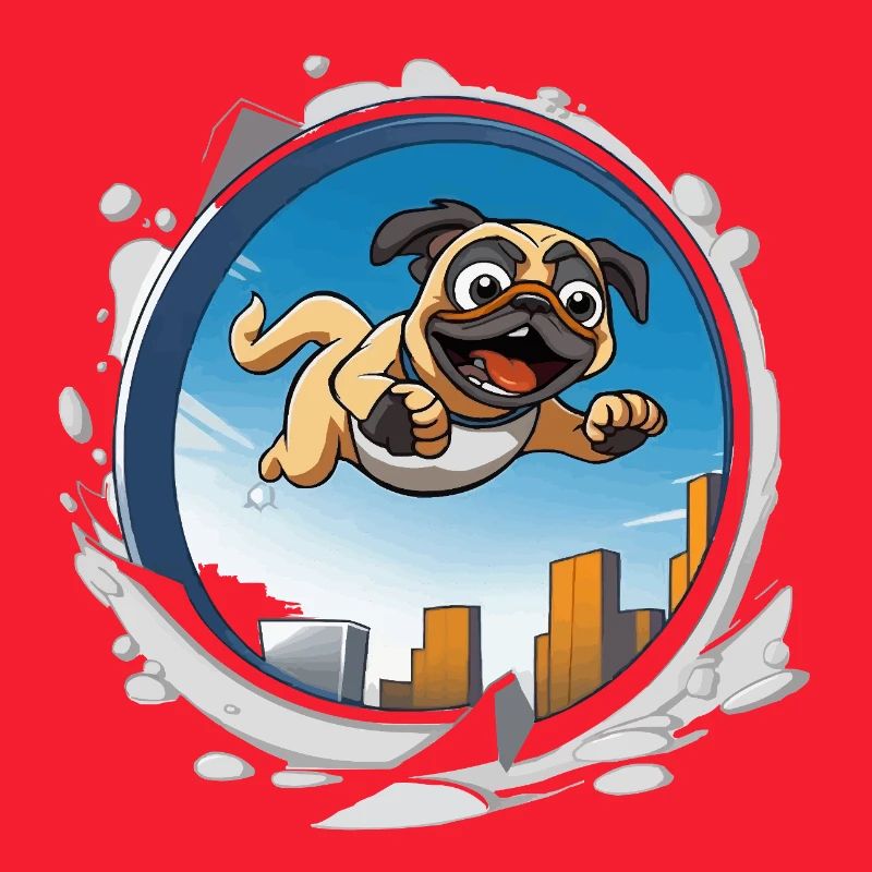 Pug Sprinter im Stadtlauf