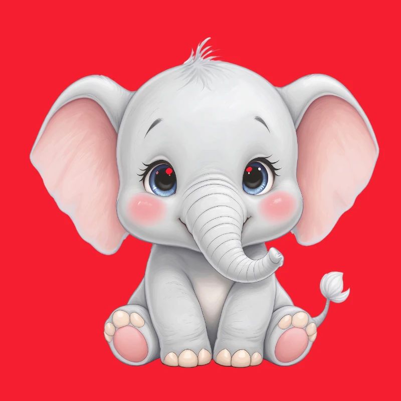 Dessin animé câlin bébé éléphant