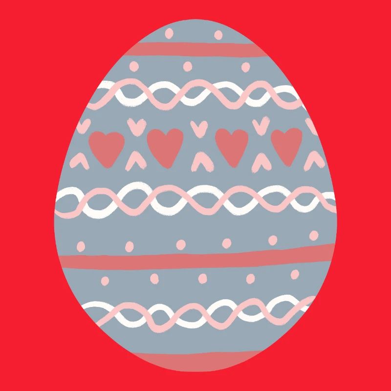 Pastel Hearts Egg Pattern