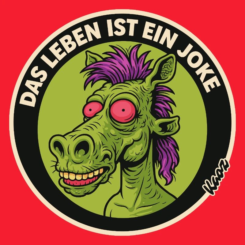 Leben Ist Ein Joke Pferd Retro