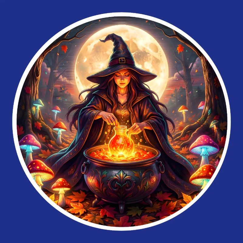 Moonlit Witch Cauldron Magic