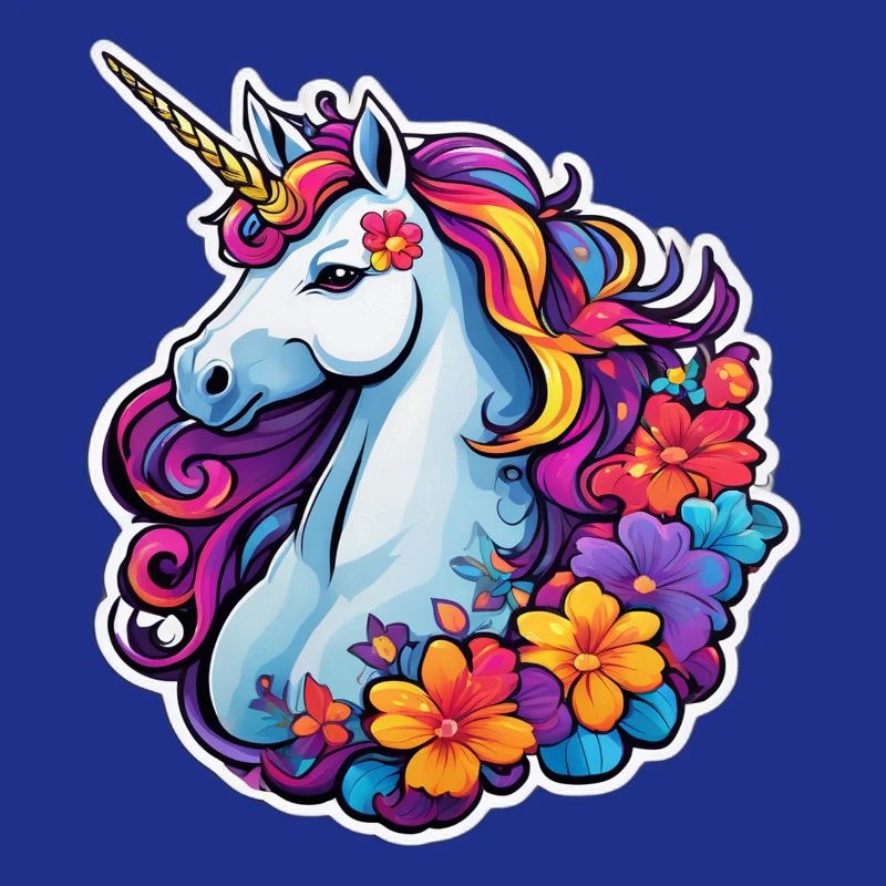 Regenbogenblumen-Einhorn