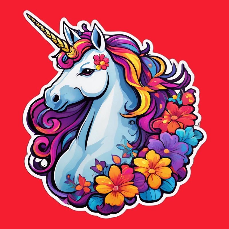Regenbogenblumen-Einhorn