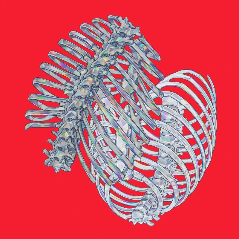 Irisierende Rippen in Spiralform
