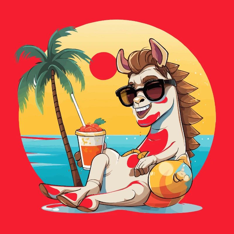Sunny Beach Llama on Vacation