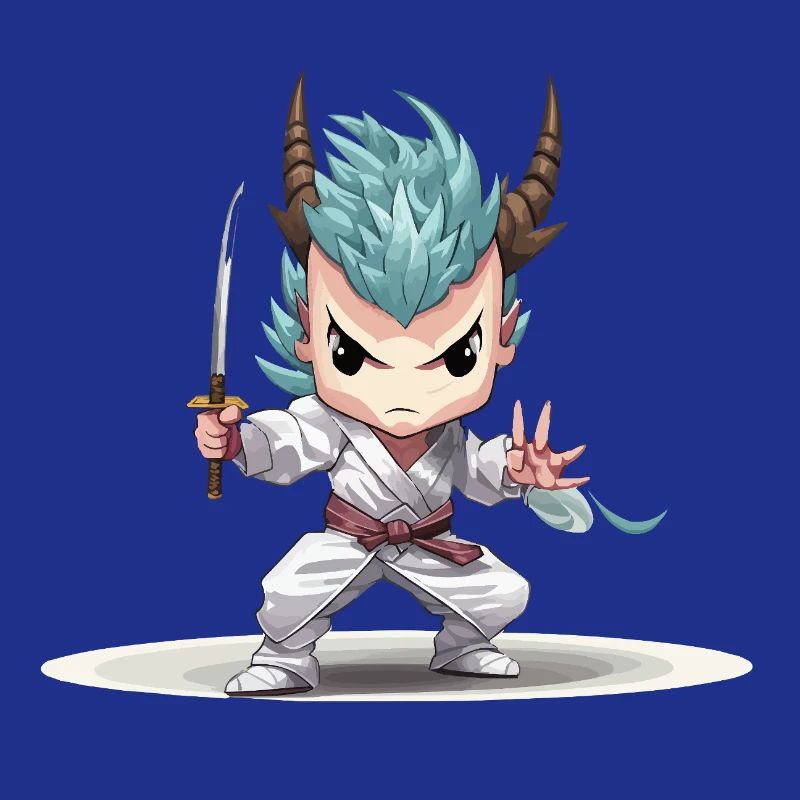 Chibi Warrior with Katana