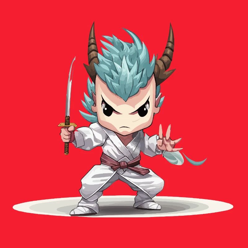 Guerrier Chibi avec Katana