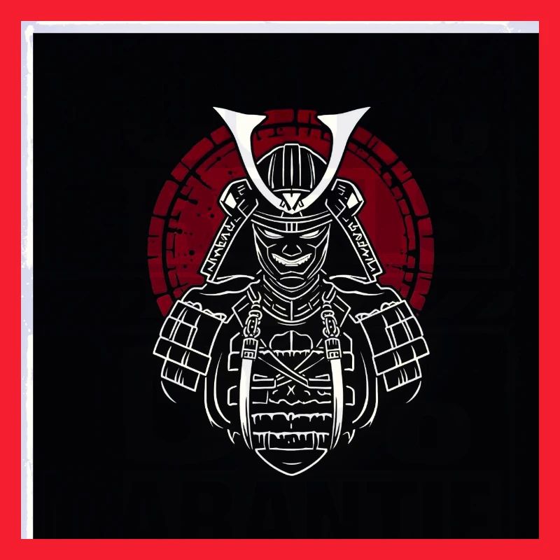 Samurai-Helm mit rotem Wappen