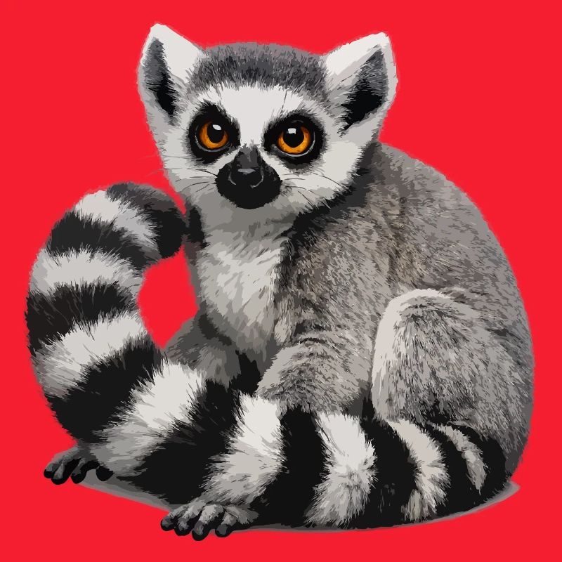 Ring-tailed lemur illustration