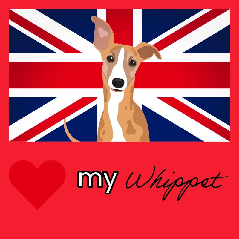 LUVMYWHIPPET (Schwarzer Text, Lebendig)