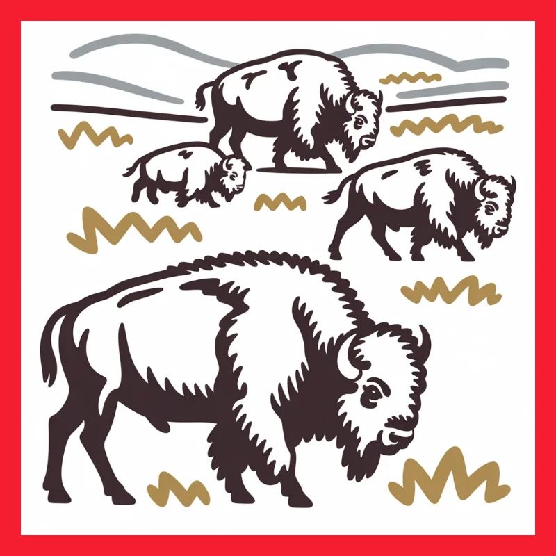 Bisonherde auf der Steppe