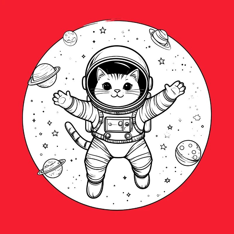 Astronaute chat dans l’espace