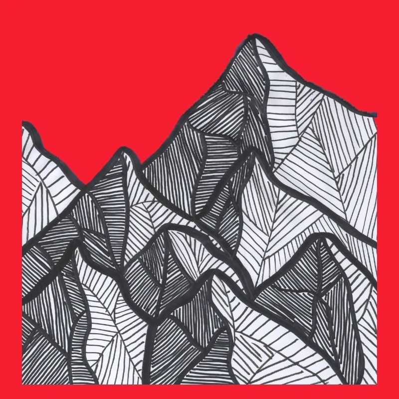 Lignes de montagne noires et blanches