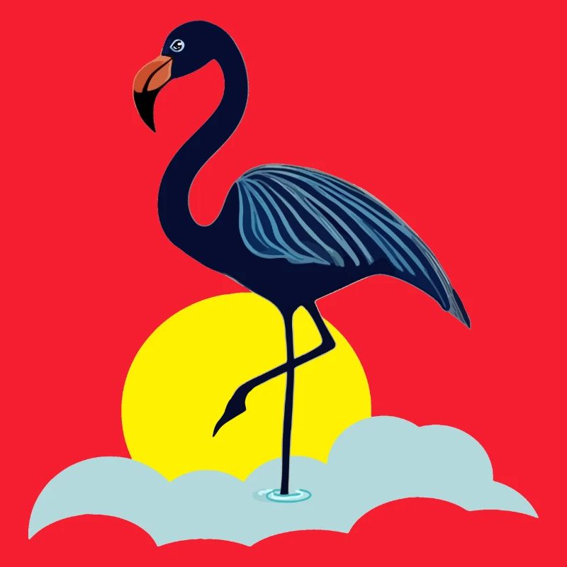 Blauer Flamingo