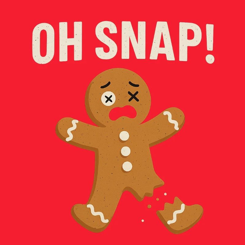 Gingerbread Man with Shocked Expression (Oh Snap)