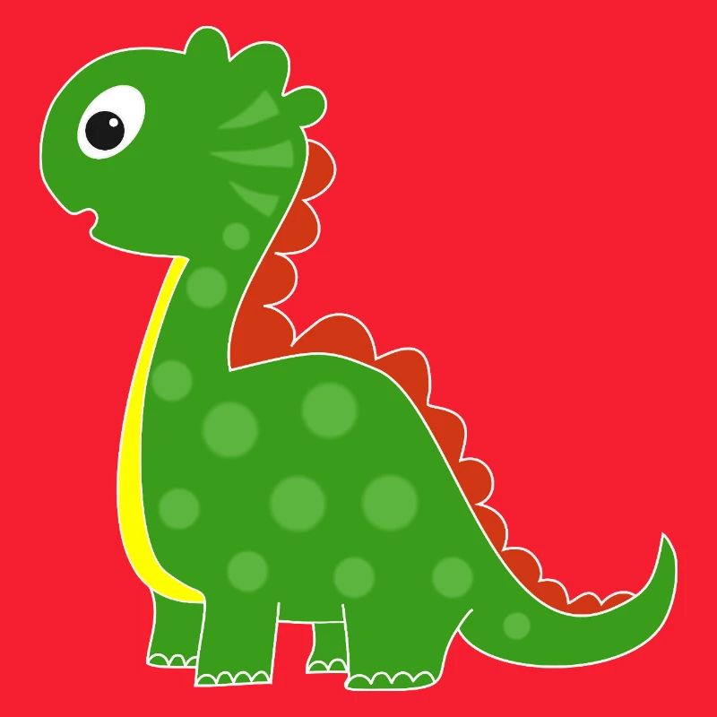 Dino vert avec des points lumineux