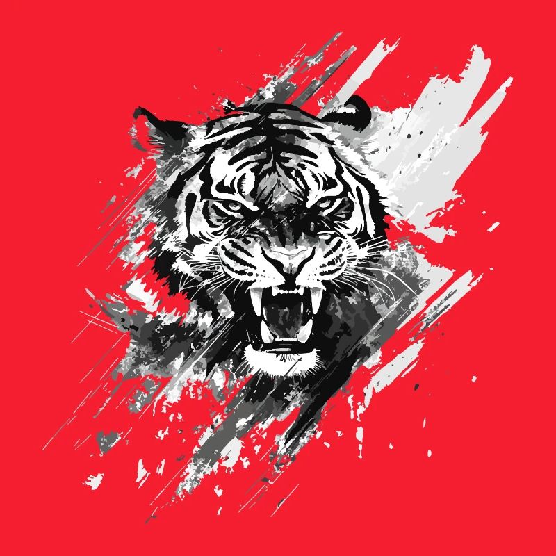 Tiger Head Predator Nature Wilderness Splash