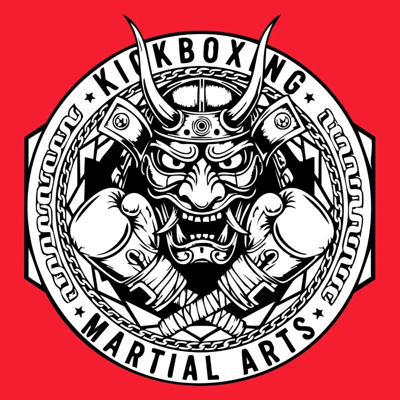 Kickbox Emblem Dämonenmaske