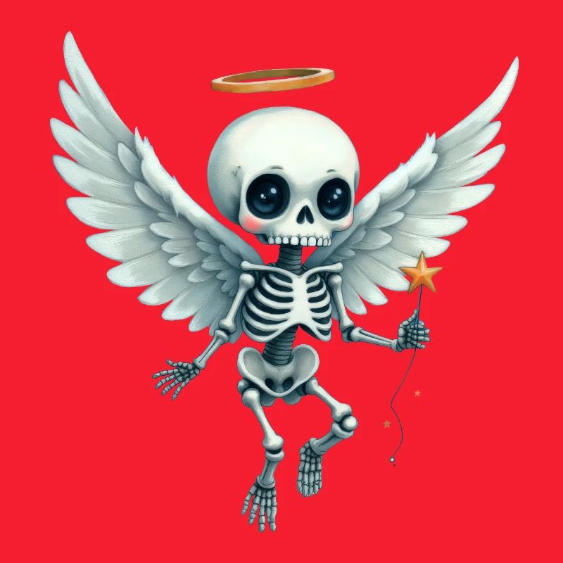 Winged skeleton with stellar halo