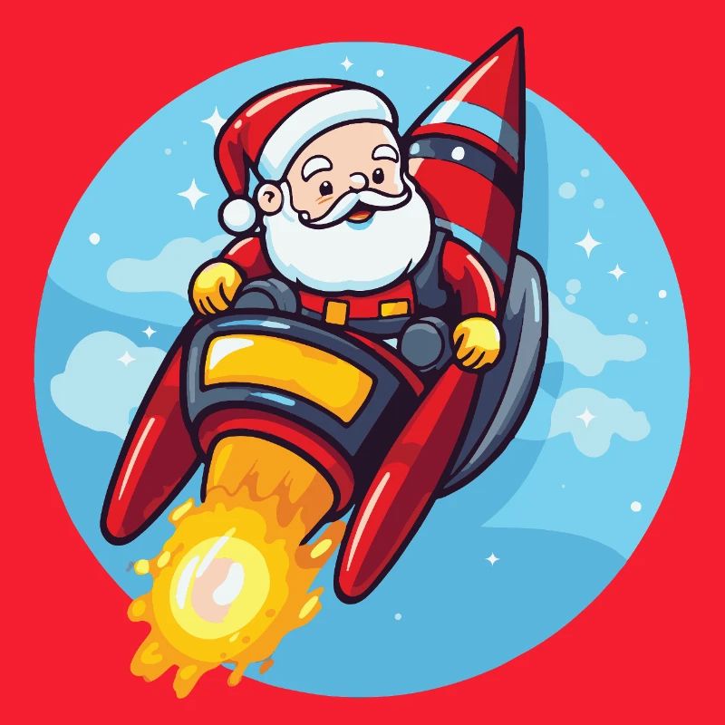 Weihnachtsmann Rakete Comic Weihnachten