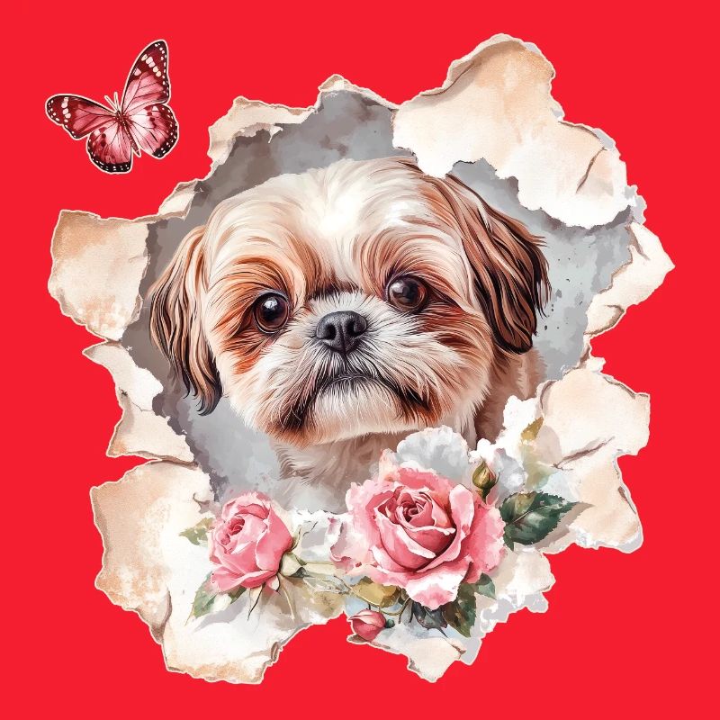 Shih Tzu avec Papillon