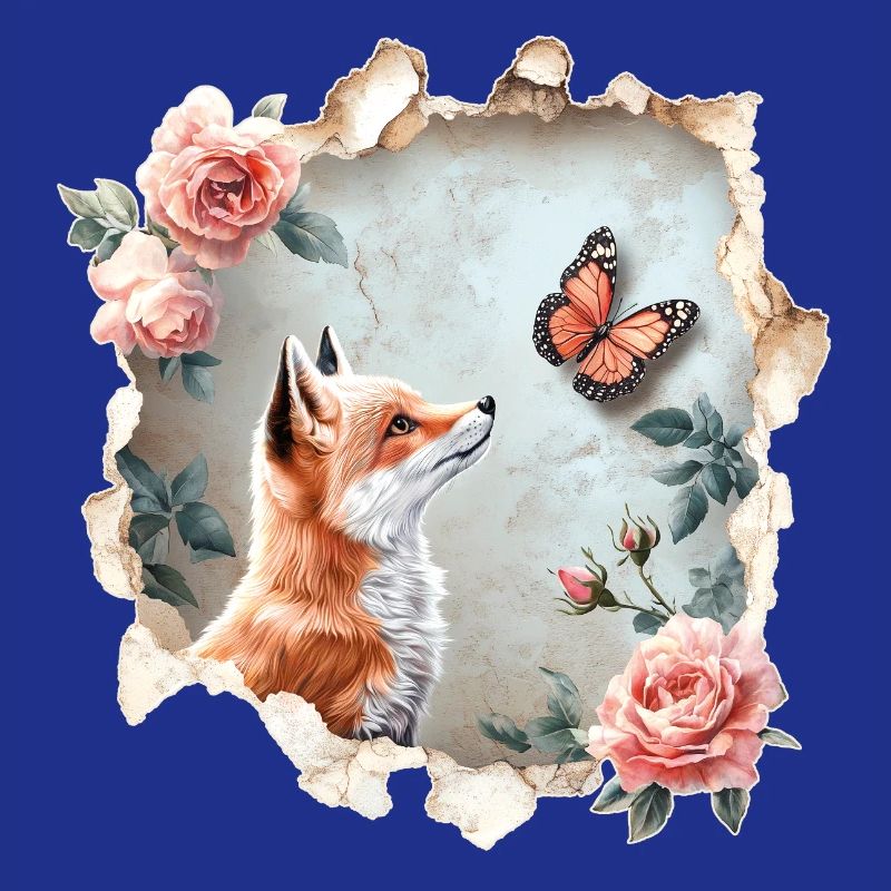 Fuchs mit Schmetterling
