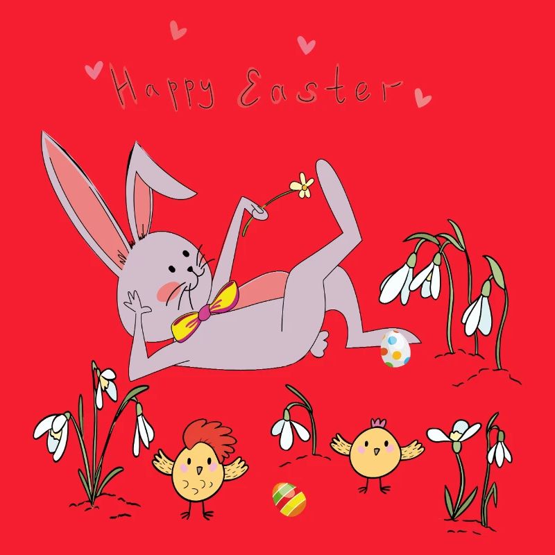 Easter bunny with chicks