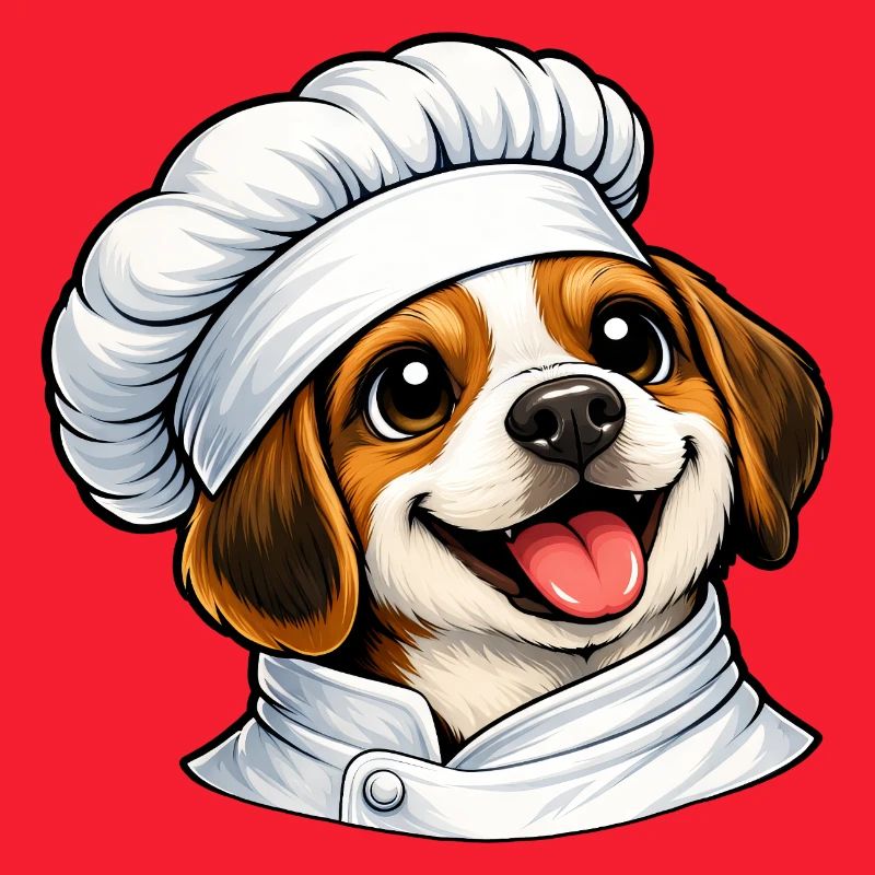 Cheerful Beagle Chef Good Mood Cartoon Kitchen