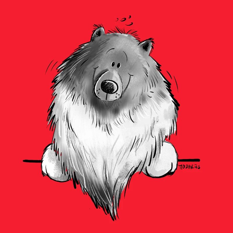 Lustiger Wolfsspitz I Comic Hund Geschenk