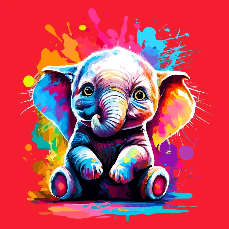 Éléphant Coloré - Bébé Éléphant Coloré