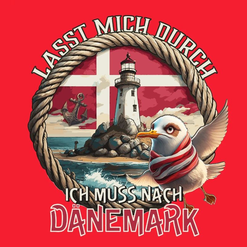Dänemark - lasst mich durch - Möwe - Leuchtturm