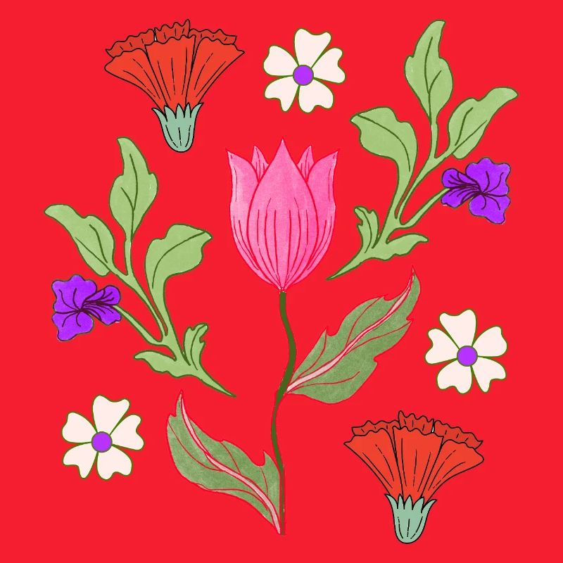 Tulip Bouquet Floral Pattern