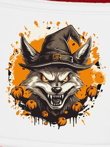 Waldwolf mit Halloweenhut