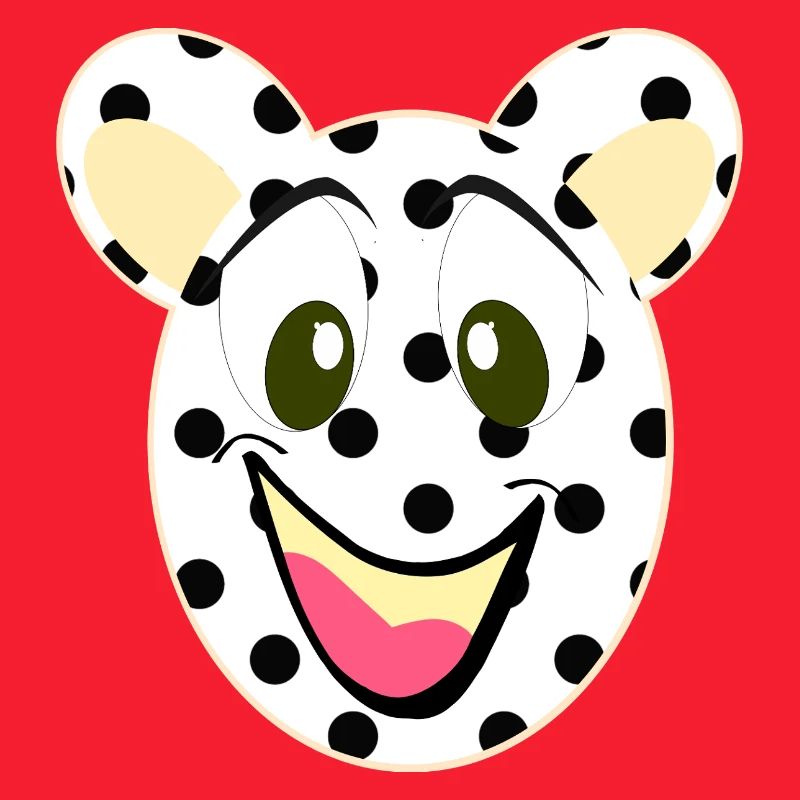Bear Laughing Face with Dots