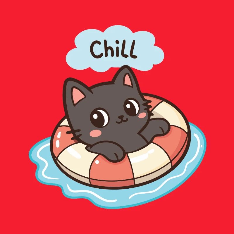 Chat Chill en Bouée