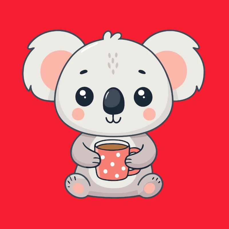 Cute Koala with Coffee