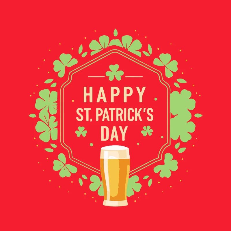 St. Patrick's Day Bier & Kleeblatt