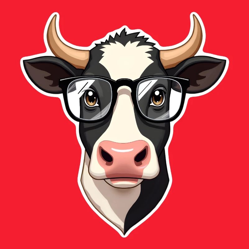 Kuh mit Brille