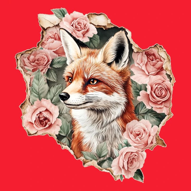 Fuchs mit Rosen